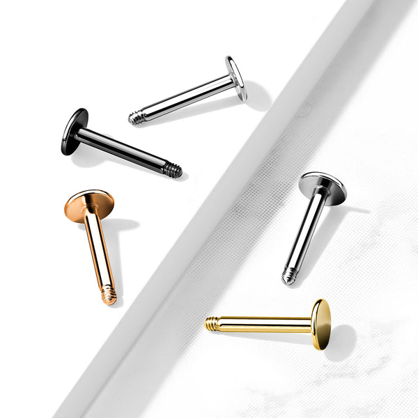 316L Surgical Steel Externally Threaded Replacement Posts Flat Back Labret - Pierced Universe